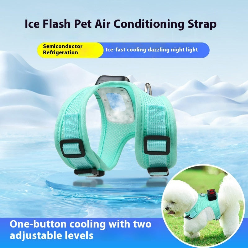 KFX-7814589 Cooling Dog Vest Harness with Breathable Design and Light-Up Functionality for Small Breeds
