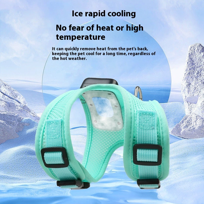 KFX-7814589 Cooling Dog Vest Harness with Breathable Design and Light-Up Functionality for Small Breeds