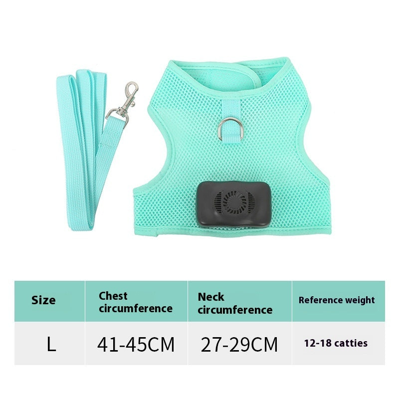 KFX-7814589 Cooling Dog Vest Harness with Breathable Design and Light-Up Functionality for Small Breeds