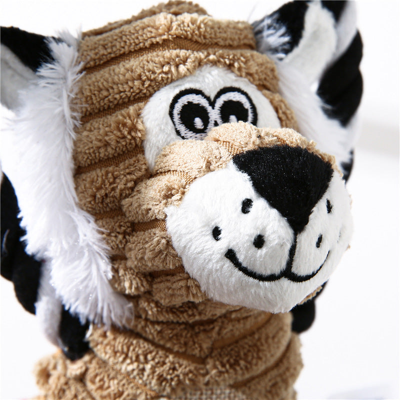 KFX-7814973 Interactive Plush Sound Toys for Pets - Monkey, Lion, Elephant Shapes