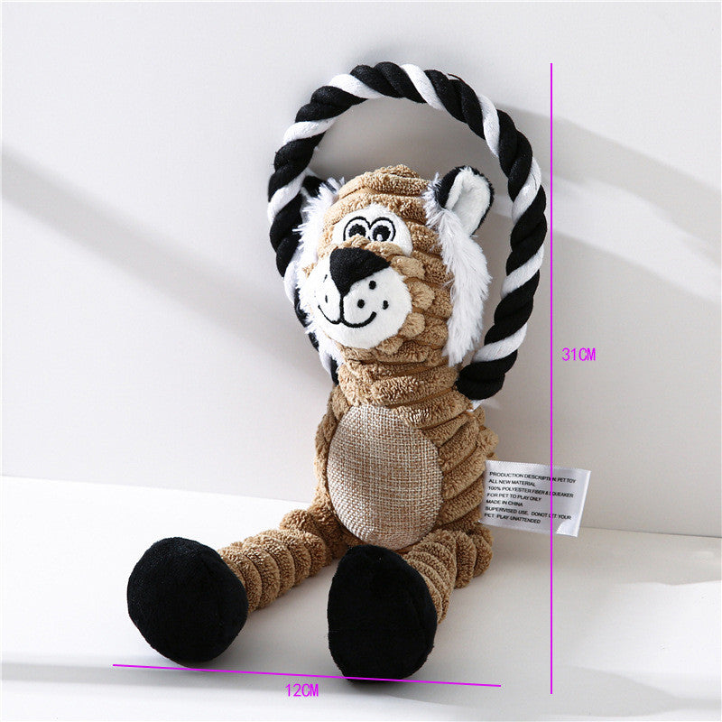 KFX-7814973 Interactive Plush Sound Toys for Pets - Monkey, Lion, Elephant Shapes