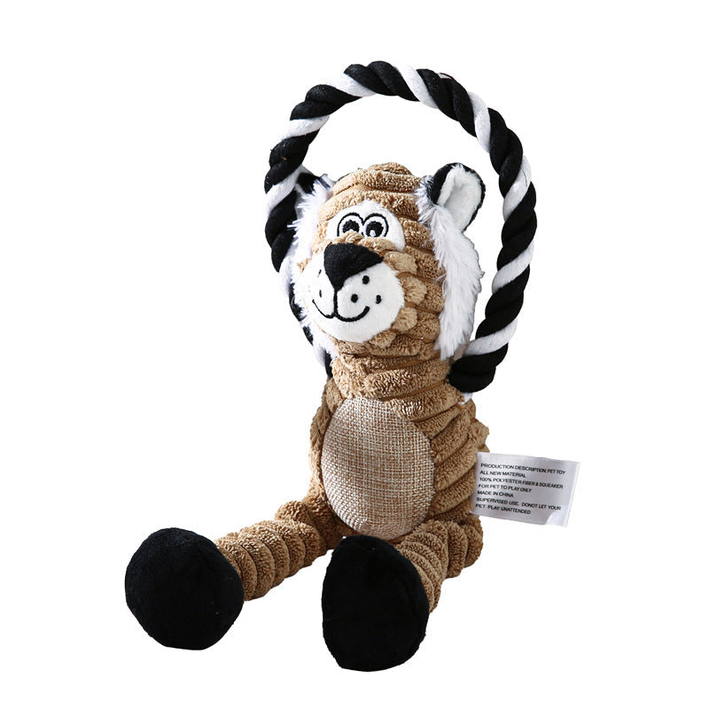 KFX-7814973 Interactive Plush Sound Toys for Pets - Monkey, Lion, Elephant Shapes