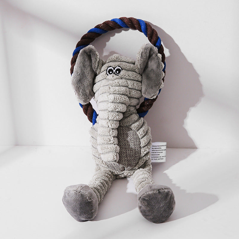 KFX-7814973 Interactive Plush Sound Toys for Pets - Monkey, Lion, Elephant Shapes