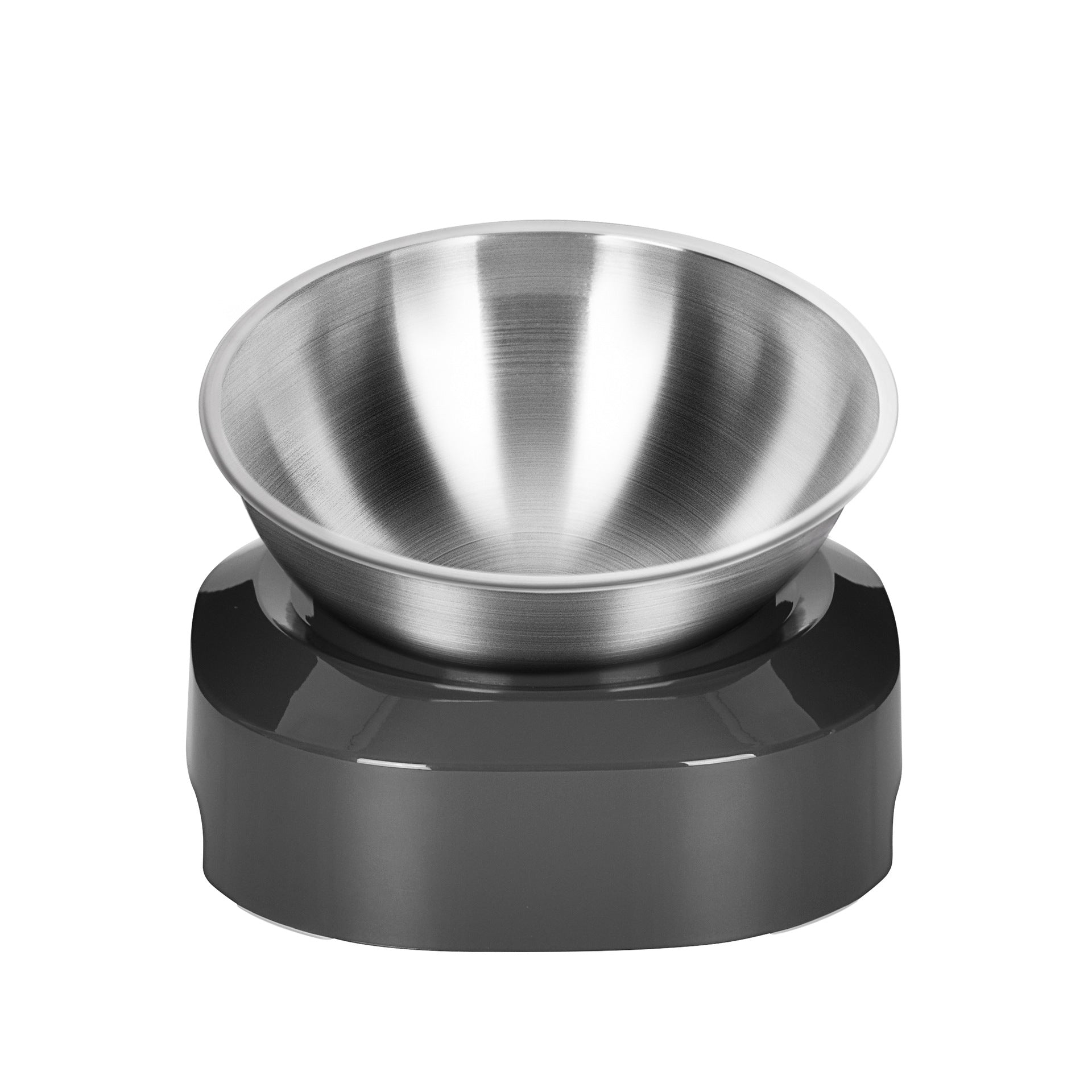KFX-7815485 Adjustable Angle Stainless Steel Pet Bowl with Non-Slip Base for Cats and Small Dogs - Single and Double Options