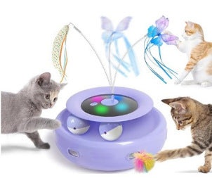 KFX-7816125 Electric Cat Toy Turntable with Random Colors - Engaging Pet Playtime Fun