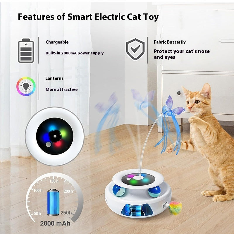 KFX-7816125 Electric Cat Toy Turntable with Random Colors - Engaging Pet Playtime Fun