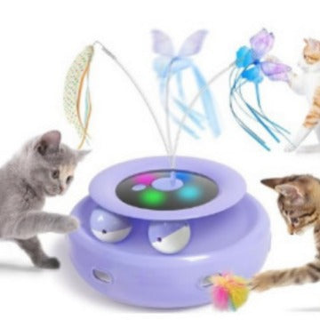 KFX-7816125 Electric Cat Toy Turntable with Random Colors - Engaging Pet Playtime Fun