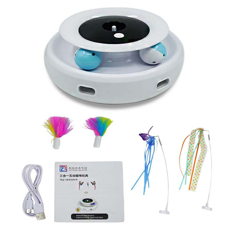 KFX-7816125 Electric Cat Toy Turntable with Random Colors - Engaging Pet Playtime Fun