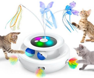 KFX-7816125 Electric Cat Toy Turntable with Random Colors - Engaging Pet Playtime Fun