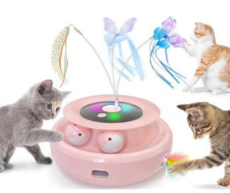 KFX-7816125 Electric Cat Toy Turntable with Random Colors - Engaging Pet Playtime Fun