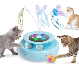 KFX-7816125 Electric Cat Toy Turntable with Random Colors - Engaging Pet Playtime Fun