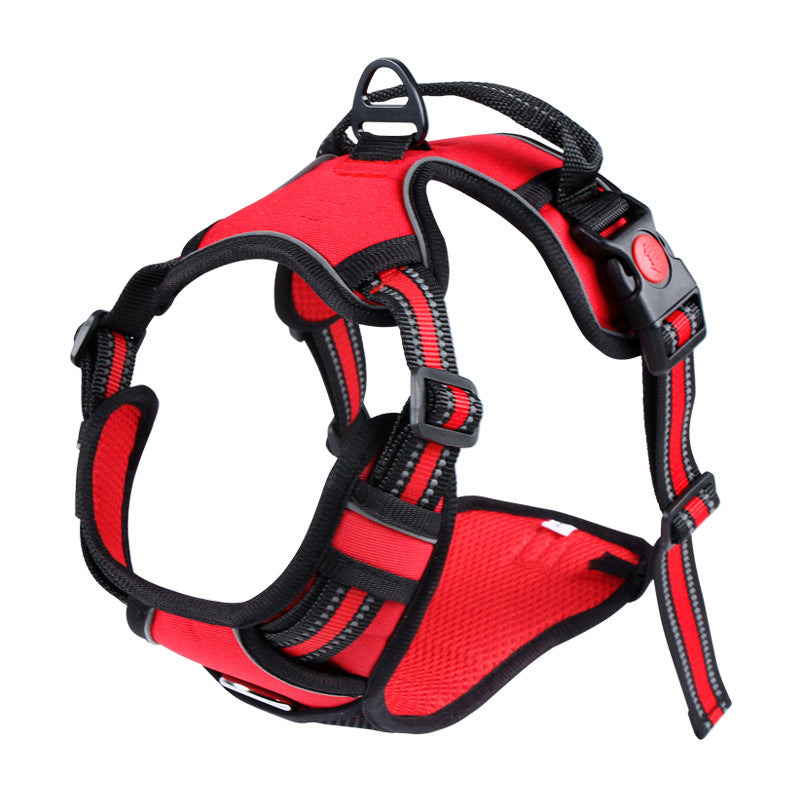 KFX-7816765 Reflective Oxford Cloth Dog Chest Strap with Leash for Large Dogs