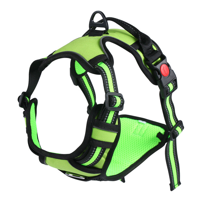 KFX-7816765 Reflective Oxford Cloth Dog Chest Strap with Leash for Large Dogs
