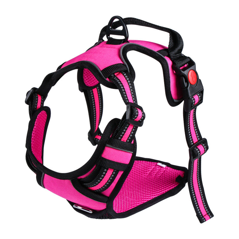 KFX-7816765 Reflective Oxford Cloth Dog Chest Strap with Leash for Large Dogs