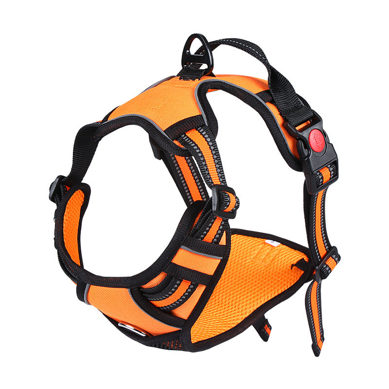 KFX-7816765 Reflective Oxford Cloth Dog Chest Strap with Leash for Large Dogs