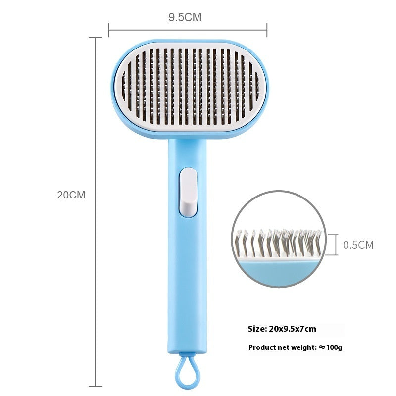 KFX-7816893 Automatic Pet Hair Removal Brush - ABS and Stainless Steel Design, Multiple Colors Available