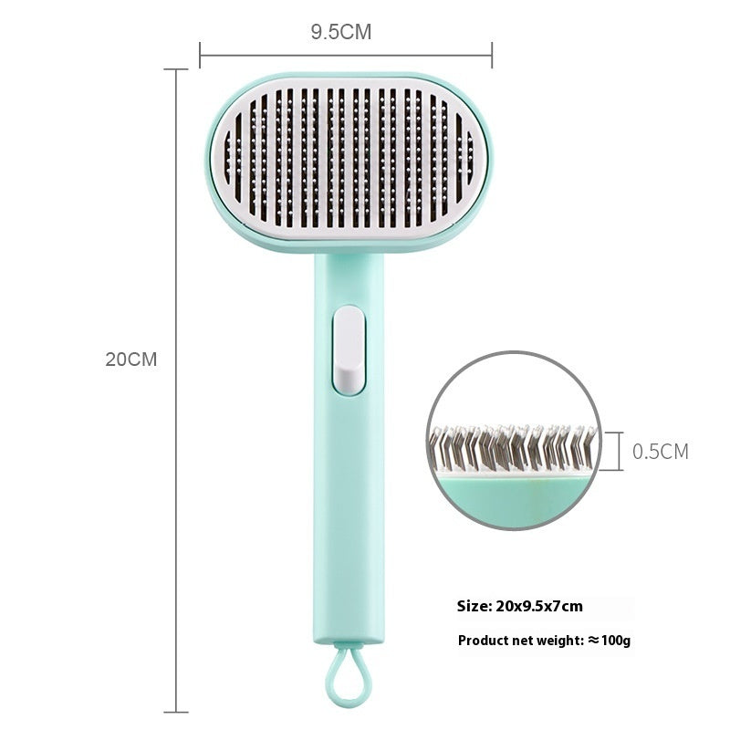 KFX-7816893 Automatic Pet Hair Removal Brush - ABS and Stainless Steel Design, Multiple Colors Available