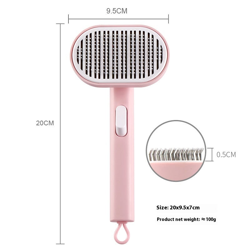 KFX-7816893 Automatic Pet Hair Removal Brush - ABS and Stainless Steel Design, Multiple Colors Available