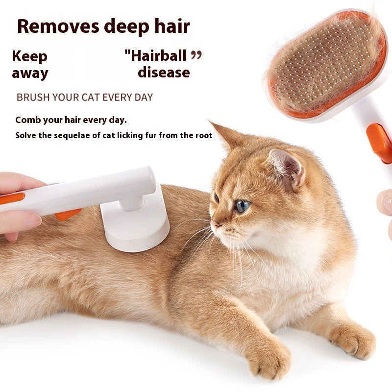 KFX-7816893 Automatic Pet Hair Removal Brush - ABS and Stainless Steel Design, Multiple Colors Available
