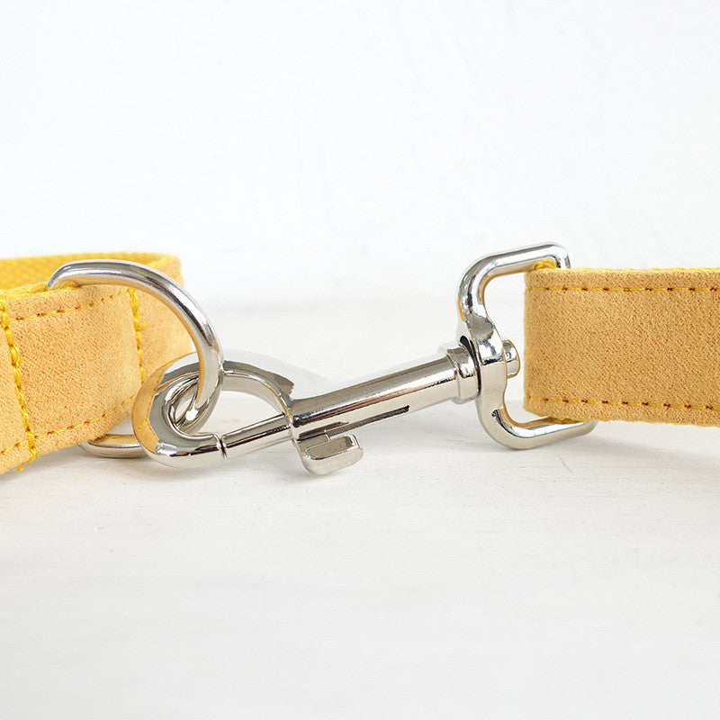 KFX-7817277 Durable Yellow Polyester Dog Collar Traction Rope for Pets