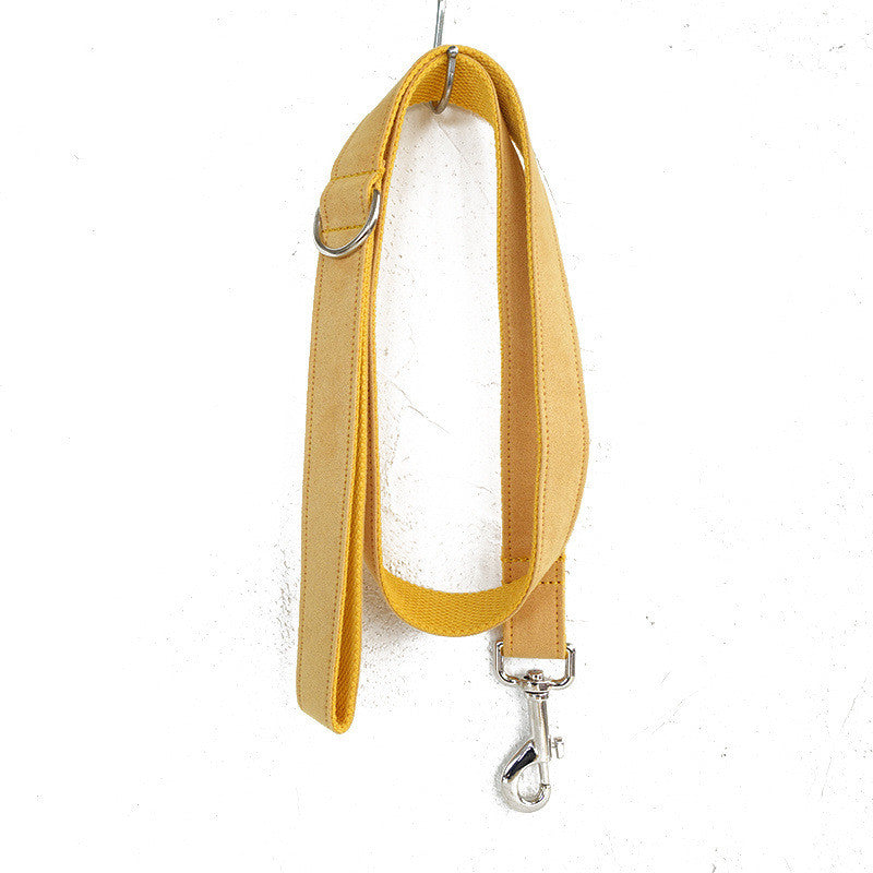 KFX-7817277 Durable Yellow Polyester Dog Collar Traction Rope for Pets