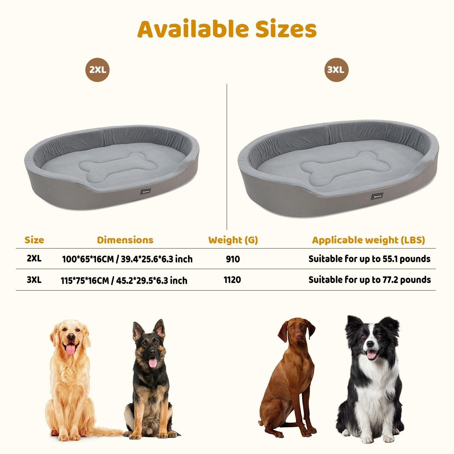 KFX-7819709 Warm Plush Dog Bed with Removable Washable Cover, Anti-Slip Bottom for Indoor & Outdoor Use