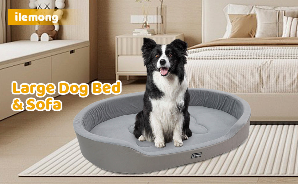 KFX-7819709 Warm Plush Dog Bed with Removable Washable Cover, Anti-Slip Bottom for Indoor & Outdoor Use