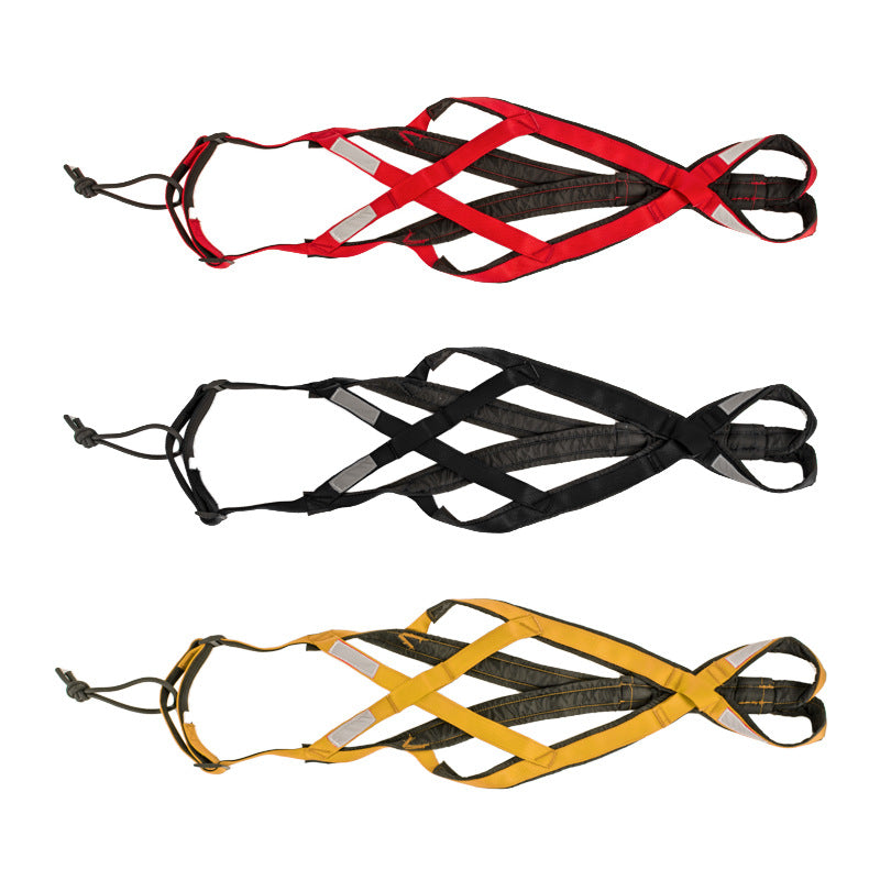 KFX-7820349 Dog Outdoor Sled Chest Strap - Adjustable Nylon Harness in Black, Red, Yellow