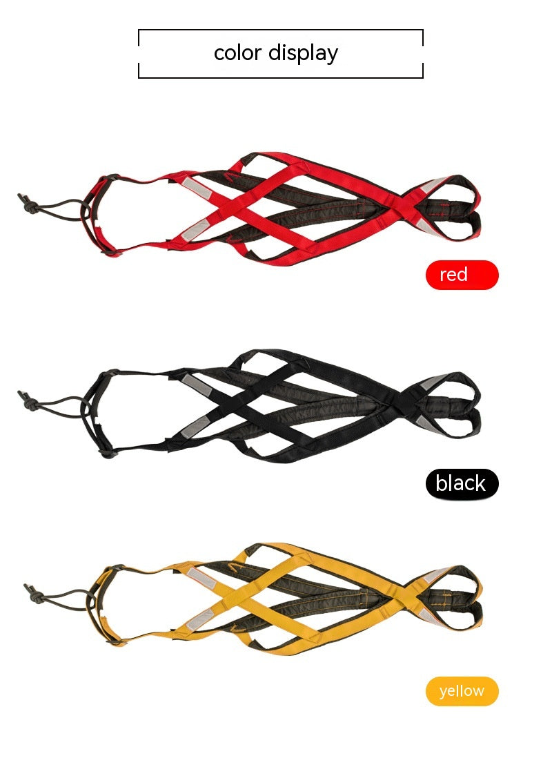 KFX-7820349 Dog Outdoor Sled Chest Strap - Adjustable Nylon Harness in Black, Red, Yellow