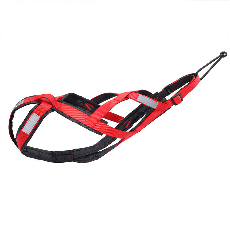 KFX-7820349 Dog Outdoor Sled Chest Strap - Adjustable Nylon Harness in Black, Red, Yellow