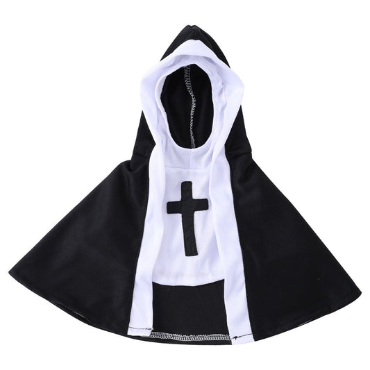 KFX-7820733 Pet Nun Cloak Halloween Costume for Dogs and Cats - Polyester Outfit in Various Sizes