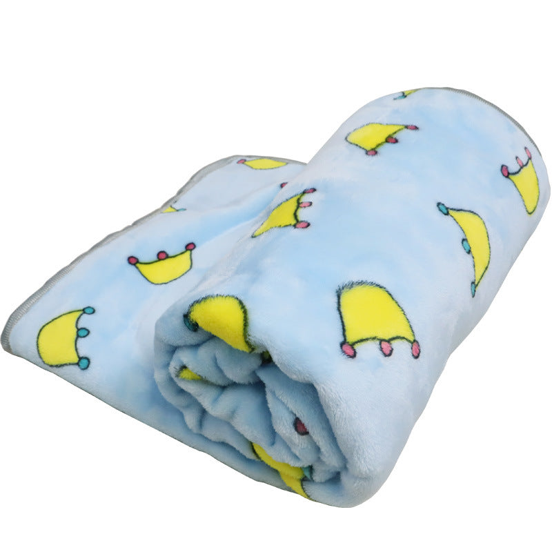 KFX-7822909 Cartoon Printed Flannel Coral Pet Blanket - Available in Various Designs and Sizes