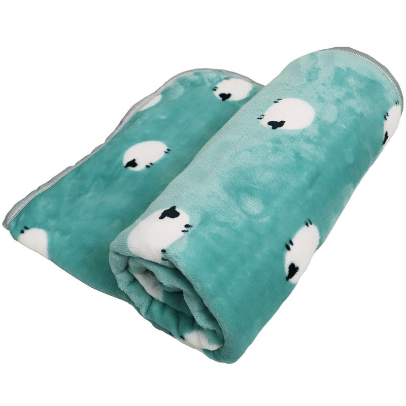 KFX-7822909 Cartoon Printed Flannel Coral Pet Blanket - Available in Various Designs and Sizes