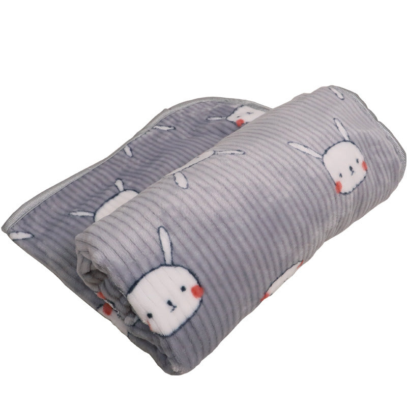 KFX-7822909 Cartoon Printed Flannel Coral Pet Blanket - Available in Various Designs and Sizes