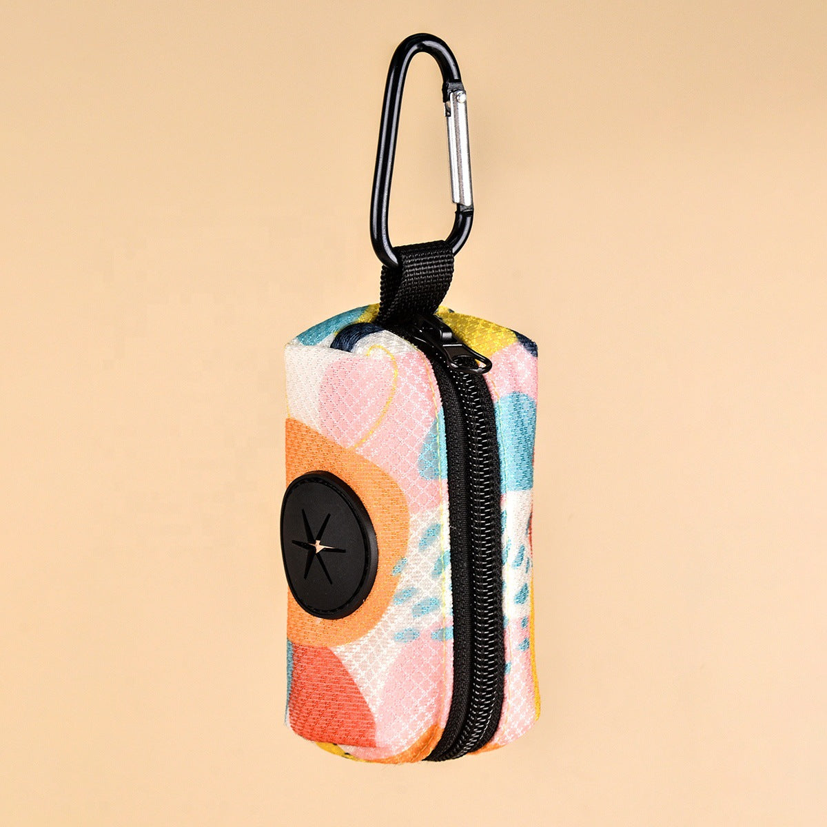 KFX-7823293 Pet Travel Dog Waste Dispenser with Storage in Daisy and Leopard Print