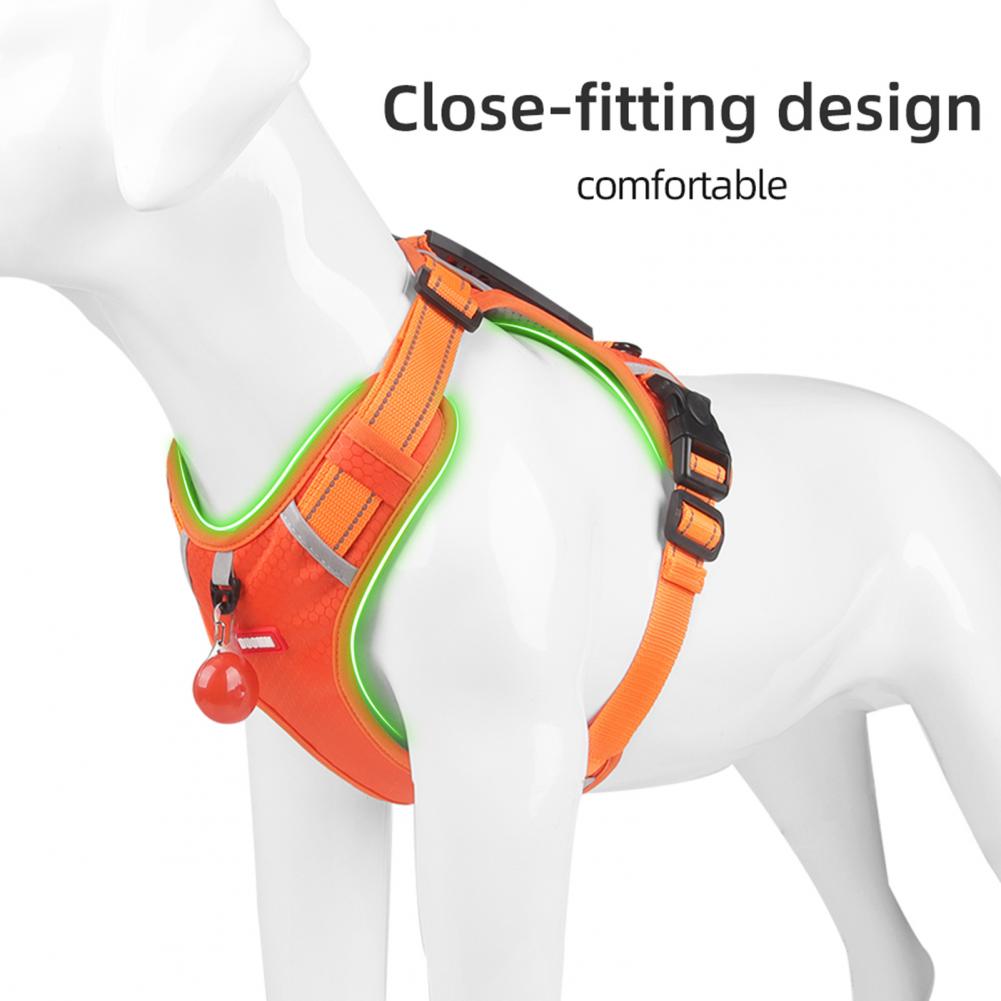 KFX-7823677 Breathable Nylon No-Pull Dog Harness with Adjustable Fit and Reflective Strip for Safe Outdoor Use