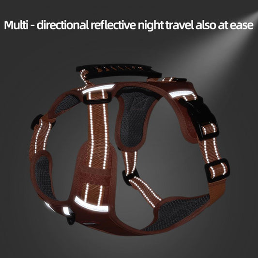 KFX-7823677 Breathable Nylon No-Pull Dog Harness with Adjustable Fit and Reflective Strip for Safe Outdoor Use