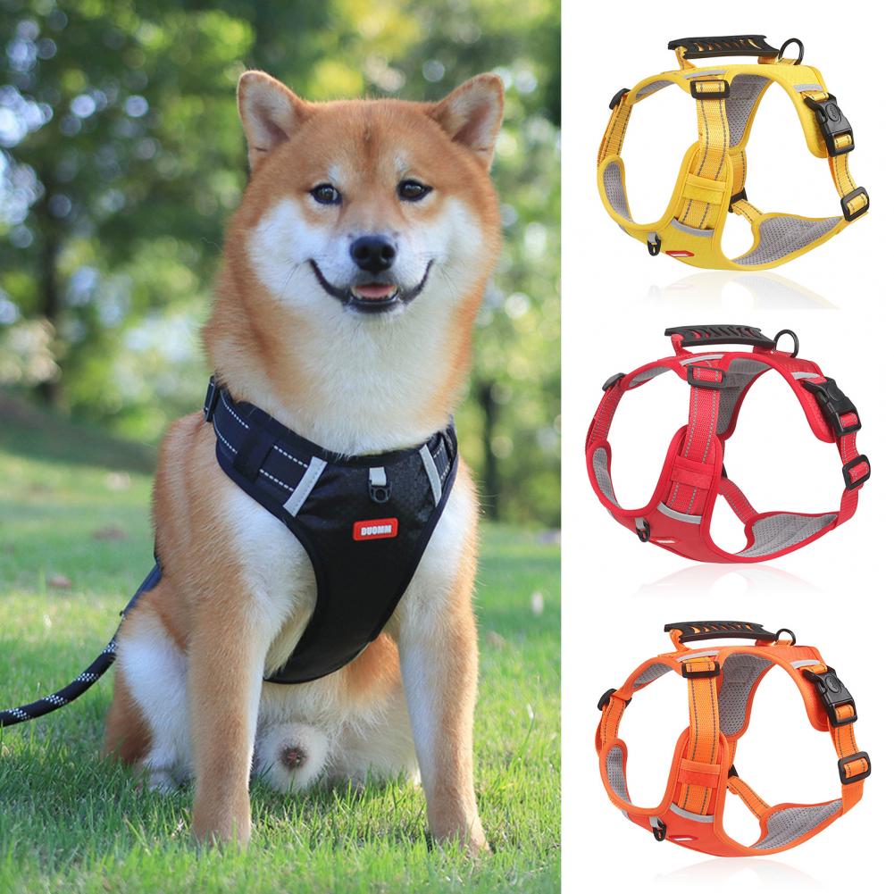 KFX-7823677 Breathable Nylon No-Pull Dog Harness with Adjustable Fit and Reflective Strip for Safe Outdoor Use