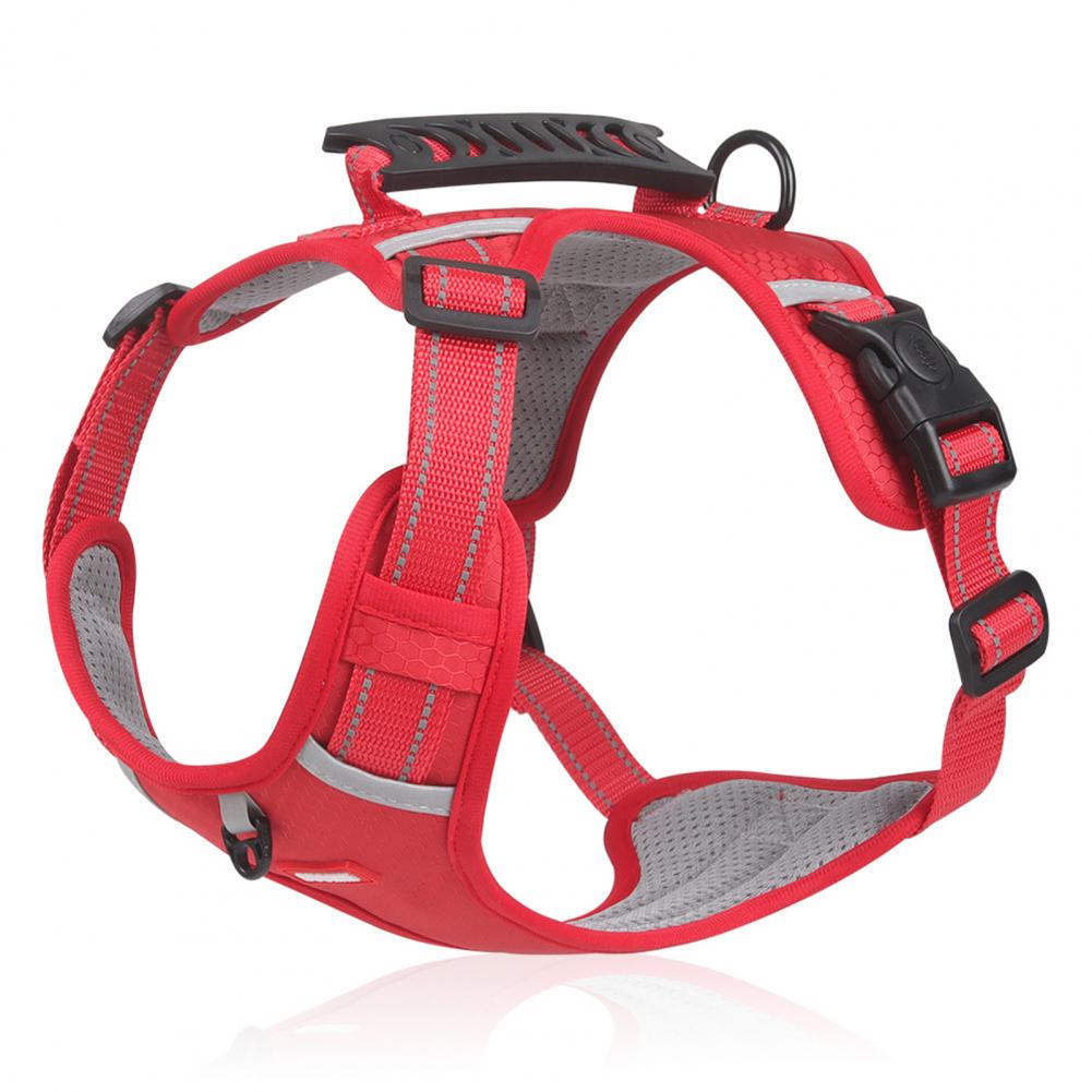 KFX-7823677 Breathable Nylon No-Pull Dog Harness with Adjustable Fit and Reflective Strip for Safe Outdoor Use