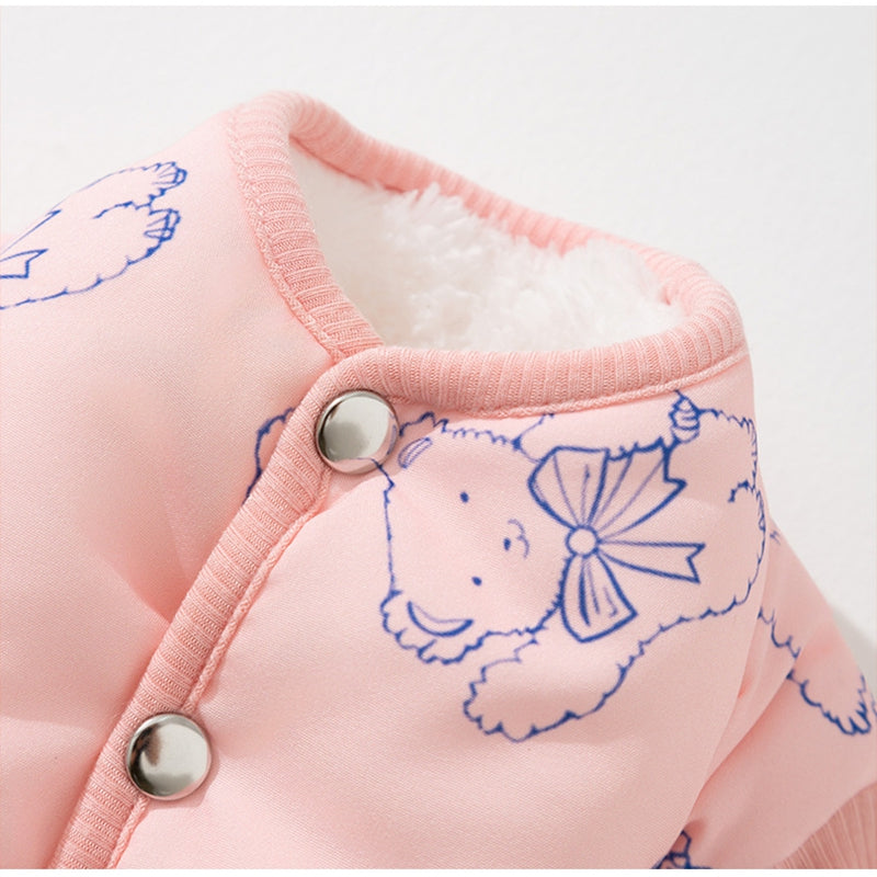 KFX-7825597 Cozy Bear Printed Cotton Jumpsuit for Small and Medium Dogs, Perfect for Autumn and Winter