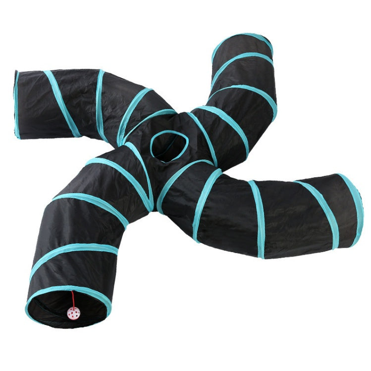 KFX-7825853 Collapsible Pet Tunnel S-Type Four-Way Cat Play Tent