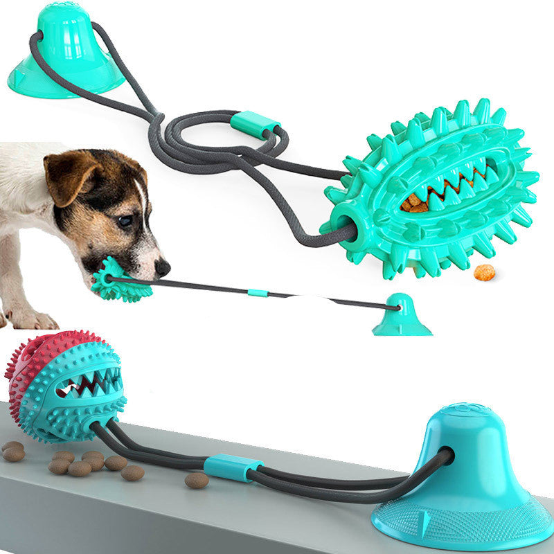 KFX-7827645 Suction Cup Dog Toy for Tug of War – Molar Stick with Leaking Ball, Available in Multiple Colors