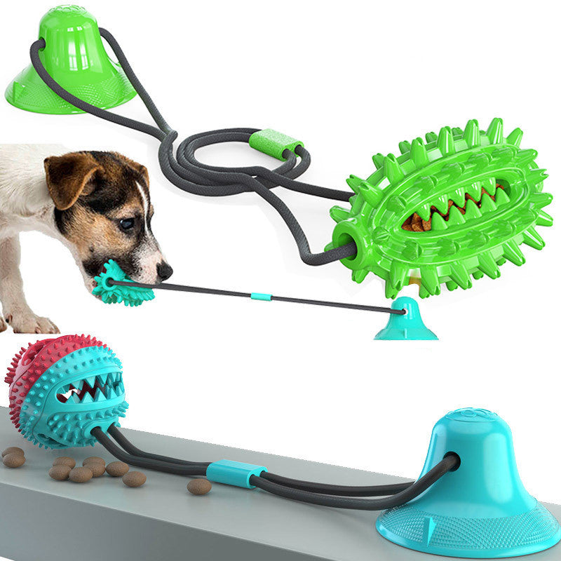 KFX-7827645 Suction Cup Dog Toy for Tug of War – Molar Stick with Leaking Ball, Available in Multiple Colors