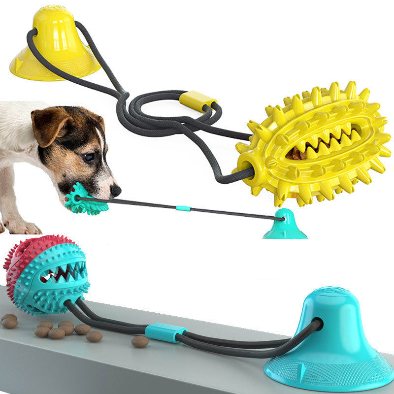 KFX-7827645 Suction Cup Dog Toy for Tug of War – Molar Stick with Leaking Ball, Available in Multiple Colors