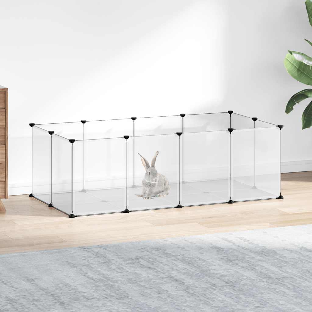 KFX-7828413 Spacious Small Animal Cage 144x74x46.5 cm with Black and Transparent Panels, PP and Steel Material