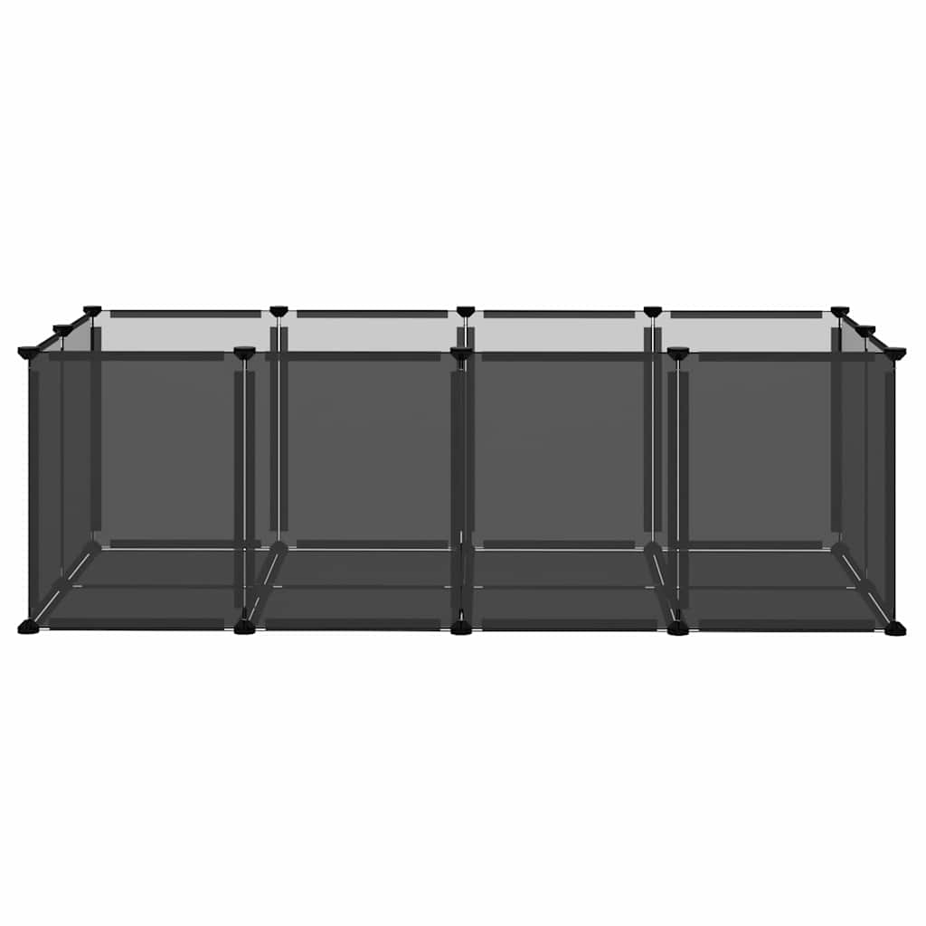 KFX-7828413 Spacious Small Animal Cage 144x74x46.5 cm with Black and Transparent Panels, PP and Steel Material
