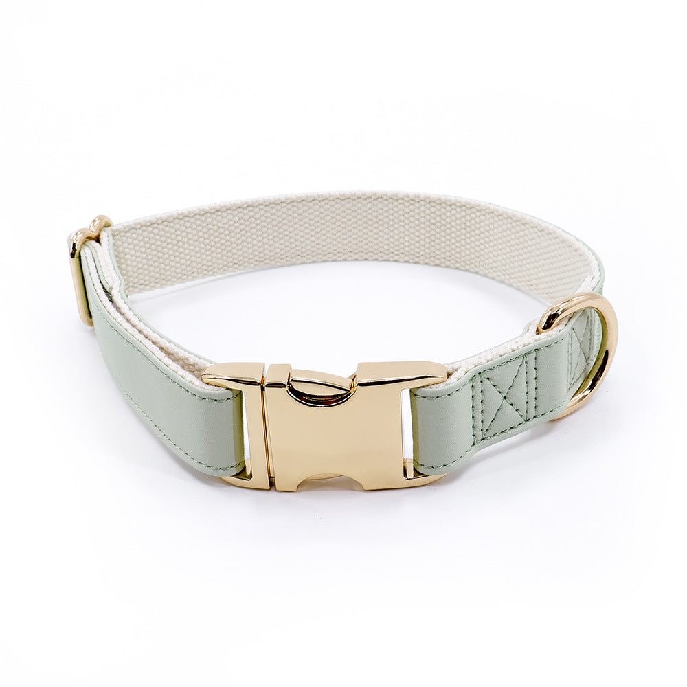KFX-7828797 High-Quality Monochrome Pet Collar with Metal Buckle in Various Colors and Sizes S, M, L