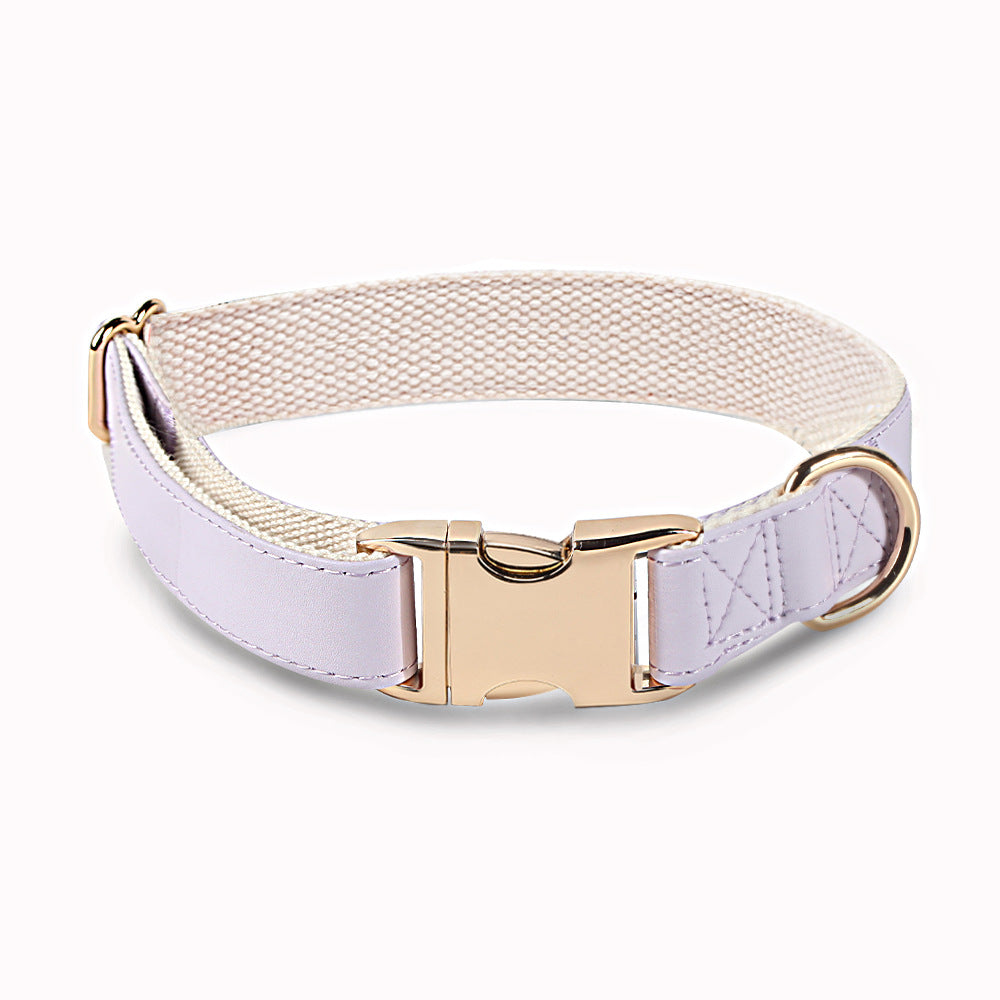 KFX-7828797 High-Quality Monochrome Pet Collar with Metal Buckle in Various Colors and Sizes S, M, L