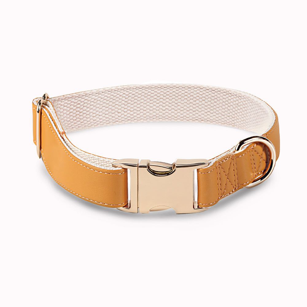 KFX-7828797 High-Quality Monochrome Pet Collar with Metal Buckle in Various Colors and Sizes S, M, L