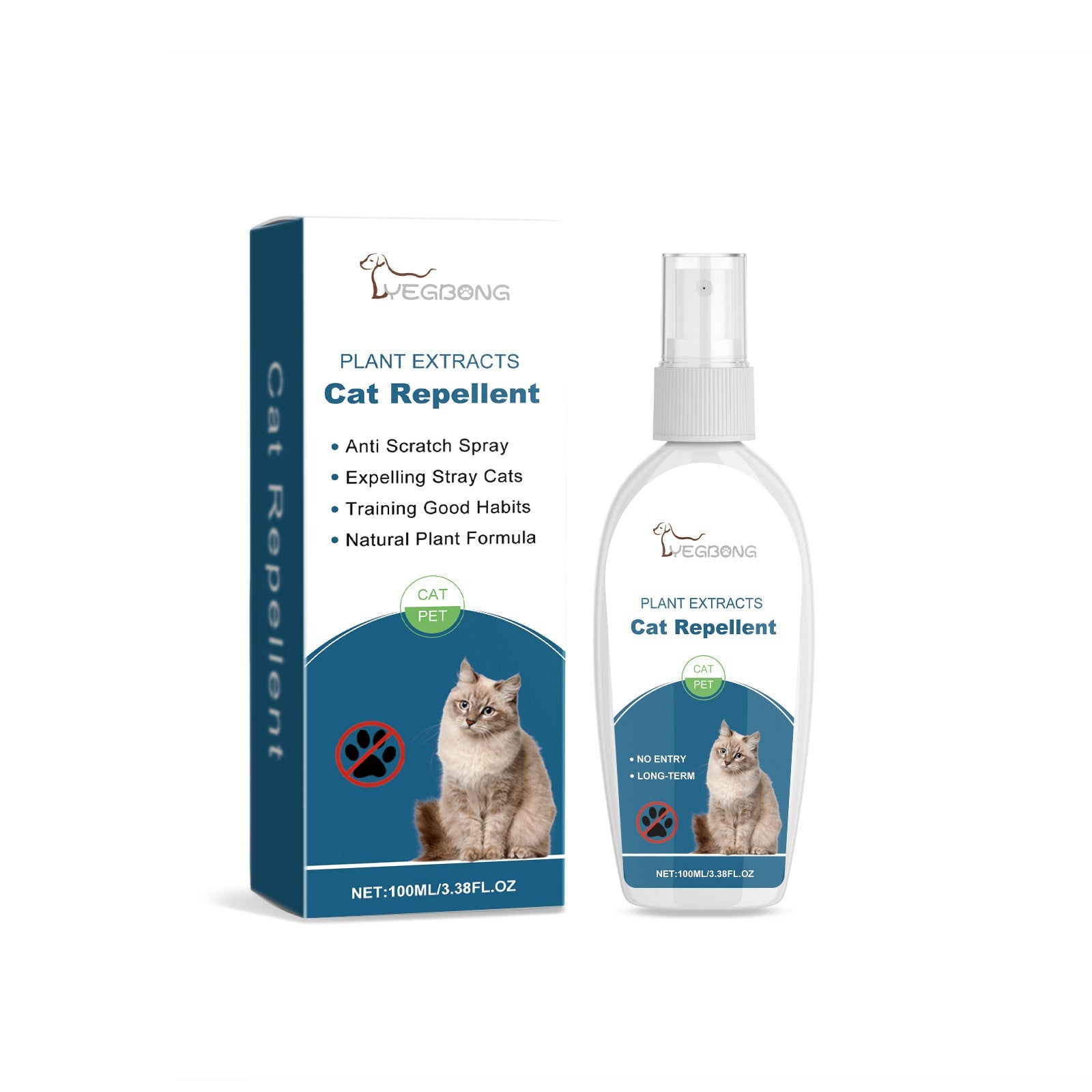KFX-7830077 Indoor Cat Drive Spray - Pet Insect Repellent with Rosemary, Citrus, Garlic, and Mint Extracts - 100ml